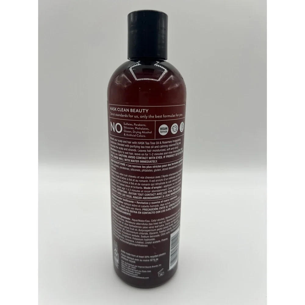 HASK Tea Tree Oil Rosemary Invigorating Conditioner 12oz Refresh Soothe Scalp